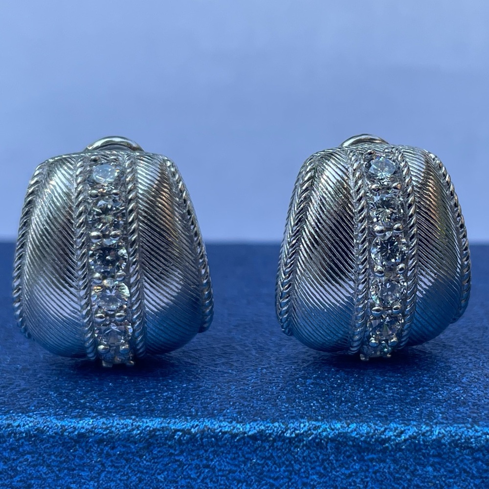 JUDITH RIPKA Silver Clip Earrings